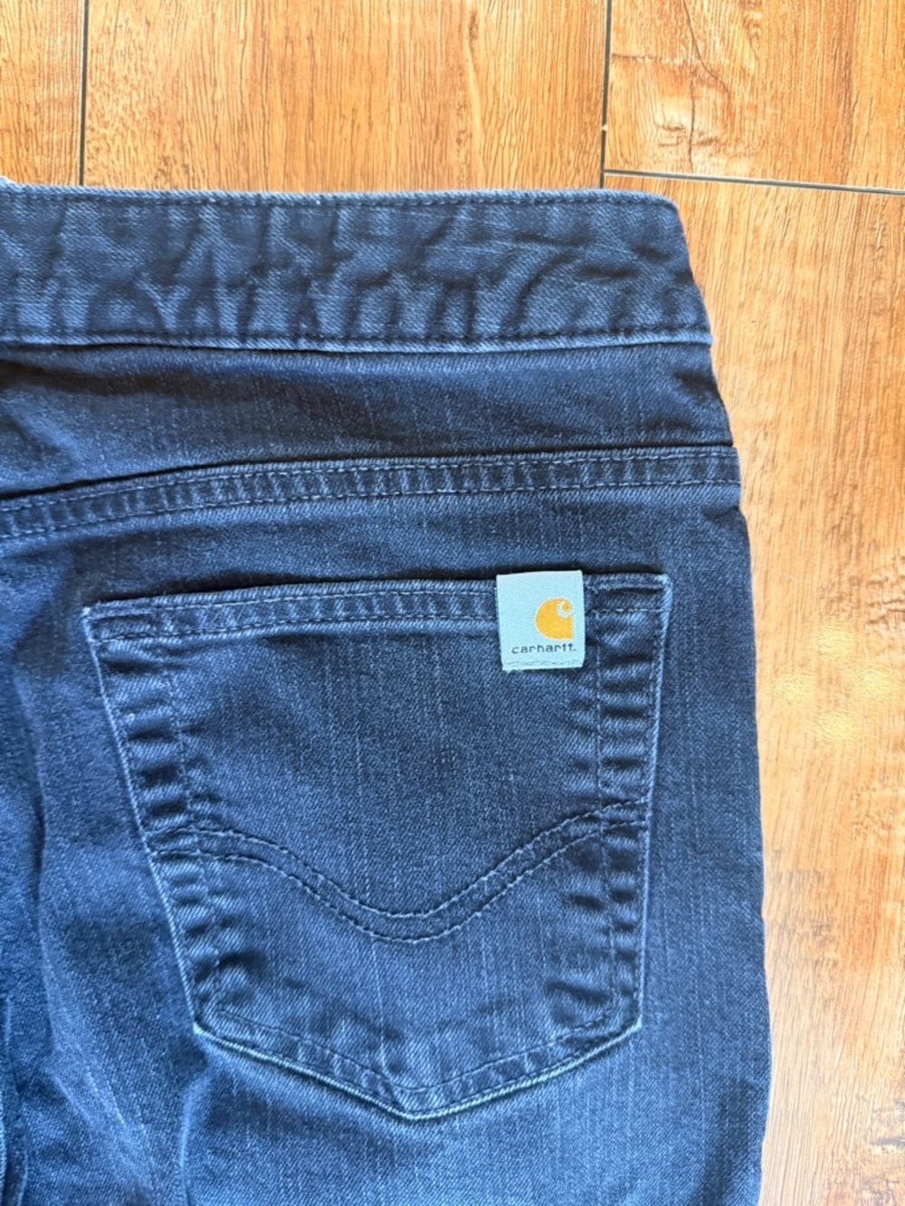 CARHARTT Women’s Black Straight Original Fit Cropped Short Jeans Size 6 - Picture 8 of 10